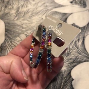 Rainbow Hoop Earrings from Chicos! Gorgeous & Sparkly!
